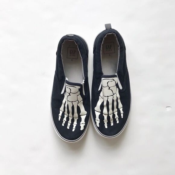 Gap kids skeleton glow in the dark slip on shoes GUC size 5 youth - Picture 3 of 8